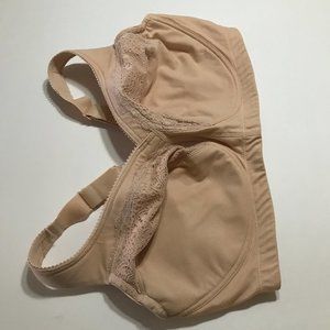 Breezies Cotton Wirefree Bra with Eyelet Lace 40DD